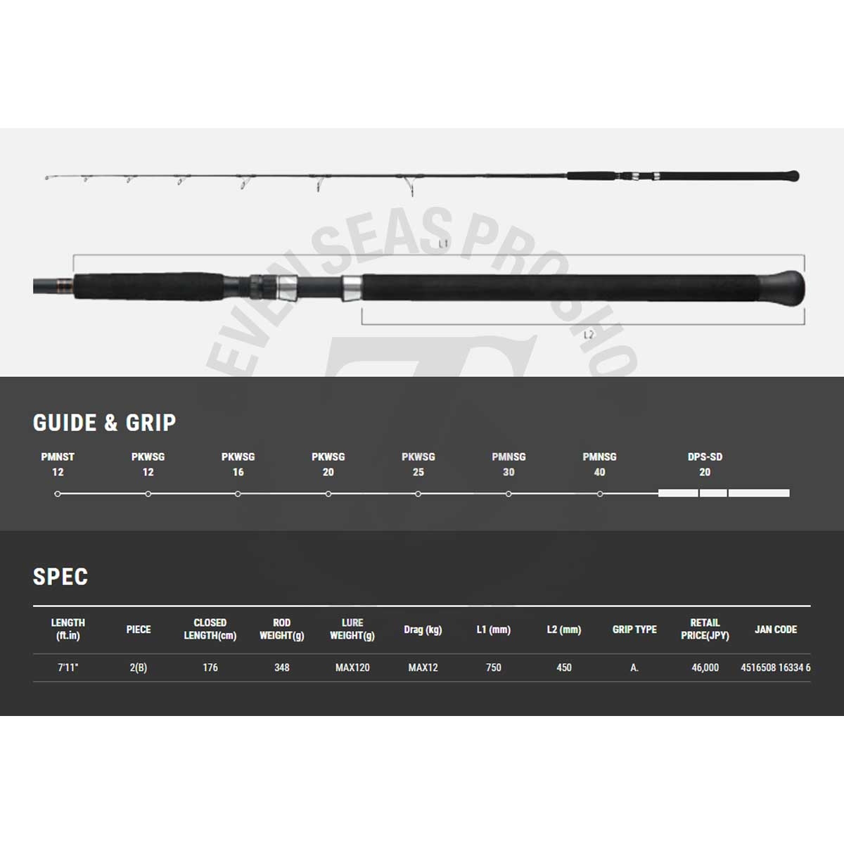 Tailwalk Master Build Sprint Stick #711H Tuna (Spinning)*คัน