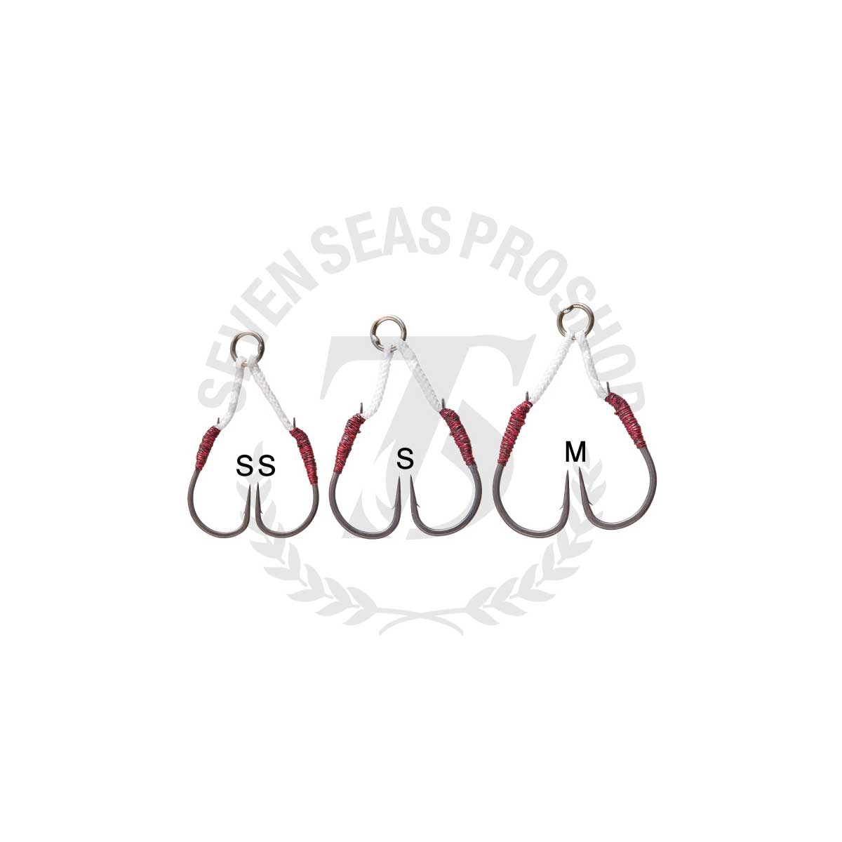 Gamakatsu GA047 L.S.J. Light Shore Jigging Hooks – Sharp Spat Taper, Nano Smooth Coat, White Assist Line, Size 10 (2 Pairs)
