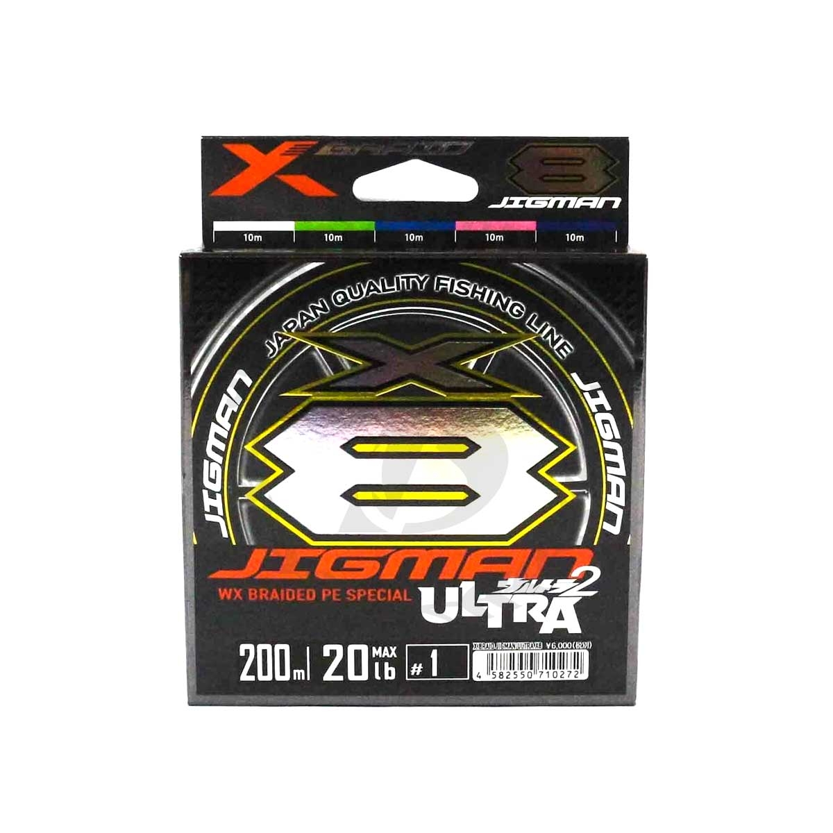 YGK X-Braid Jigman Ultra X8 200m #PE1 (Multi Color)*สายพีอี